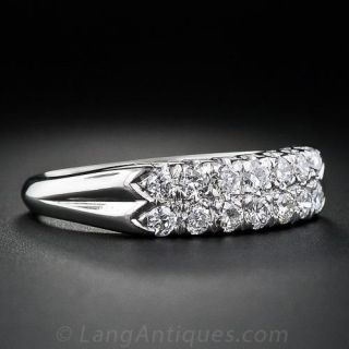 Double Row Vintage Diamond Wedding Band
