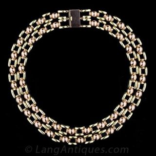 Double Strand Retro Gold Link Necklace