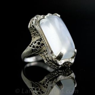 Dreamy Rectangular Moonstone Ring
