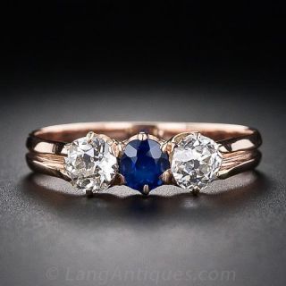 Dutch Antique Sapphire and Diamond  Ring
