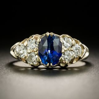 Early 1900s 1.23 Carat Ceylon Sapphire and Diamond Ring - 2