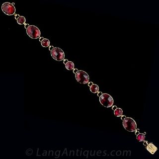 Early 19th Century French Foil-Backed Garnet Bracelet