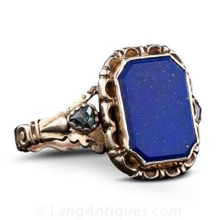Early 19th Century Lapis and Diamond Ring