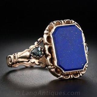 Early 19th Century Lapis and Diamond Ring