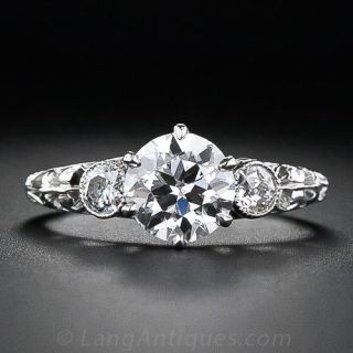 Early 20th Century 1.26 Carat Diamond Engagement Ring