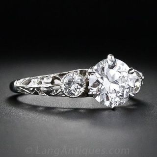Early 20th Century 1.26 Carat Diamond Engagement Ring