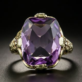 Early 20th Century 6.85 Carat Amethyst Floral Ring - 3