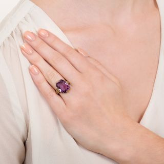 Early 20th Century 6.85 Carat Amethyst Floral Ring