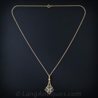Early 20th Century Aquamarine Necklace