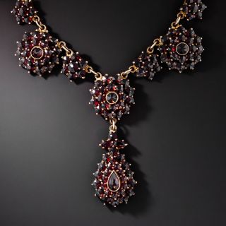 Early-20th Century Bohemian Garnet Cluster Necklace - 1