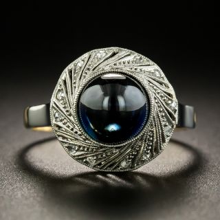 Early 20th Century Cabochon Sapphire and Diamond Ring - 2