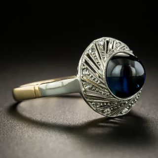 Early 20th-Century Cabochon Sapphire and Diamond Ring
