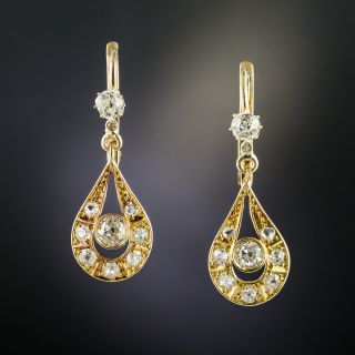 Early 20th Century Diamond Drop Earrings - 2