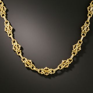 Early to Mid-20th Century Fancy Link Gold Necklace - 2