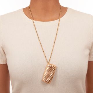 Early 20th Century Gold Match Safe Pendant