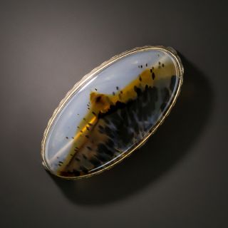 Early 20th Century Montana Agate Brooch - 3