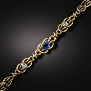 Early 20th Century No Heat Sapphire and Diamond Bracelet - GIA - 2