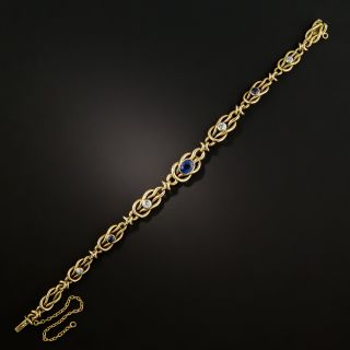 Early 20th Century No Heat Sapphire and Diamond Bracelet - GIA
