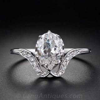 Early 20th Century Pear Shaped Diamond Ring