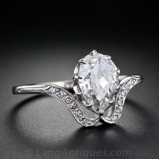 Early 20th Century Pear Shaped Diamond Ring