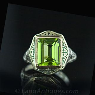 2.63 Peridot   Enamel Ring Main View