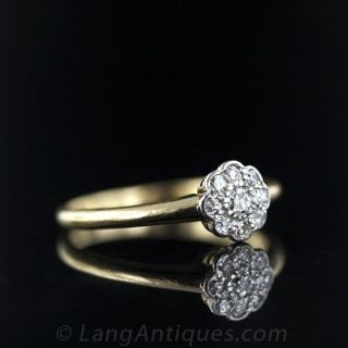 Early 20th Century Petite Diamond Cluster Ring
