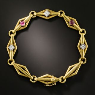 Early 20th Century Ruby and Diamond Bracelet - 2
