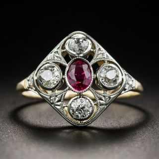 Early 20th Century Ruby and Diamond Ring