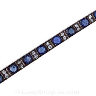 Early 20th Century Sapphire and Diamond Bracelet Main View