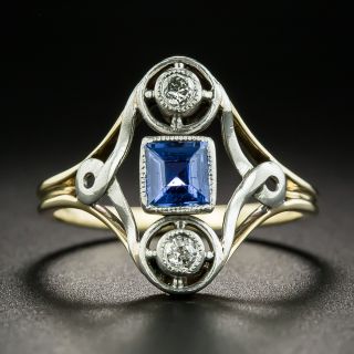 Early 20th Century Sapphire and Diamond Ring - 2