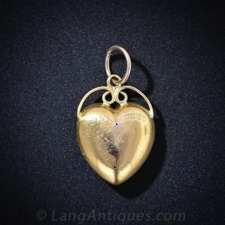 Early 20th Century Seed Pearl Heart Pendent
