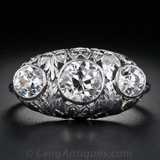 Early 20th Century Three Stone Diamond Ring