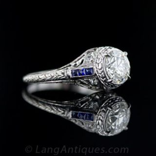Early Art Deco 1.02 Carat Diamond Engagement Ring