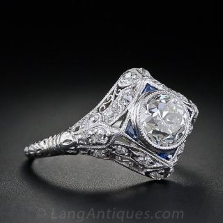 Early Art Deco 1.10 Carat Diamond Engagement Ring
