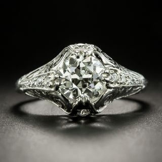 Early Art Deco 1.28 Carat Diamond Engagement Ring - GIA M VS2 - 2