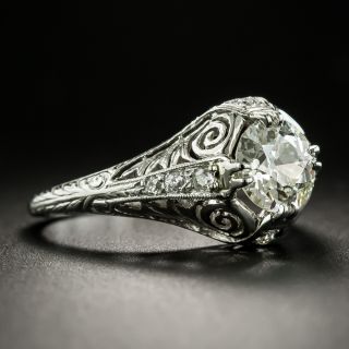 Early Art Deco 1.28 Carat Diamond Engagement Ring - GIA M VS2