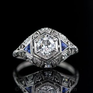 Early Art Deco .62 Carat Diamond Engagement Ring