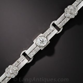 Early Art Deco Diamond and Platinum Bracelet