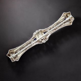 Early Art Deco Diamond and Sapphire Bar Pin