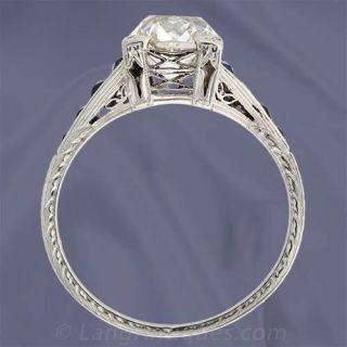 Early Art Deco Diamond and Sapphire Ring