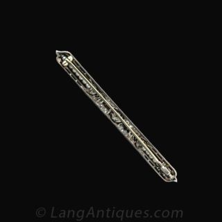 Early Art Deco Diamond and Synthetic Sapphire Bar Pin