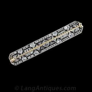 Early Art Deco Diamond Bar Pin