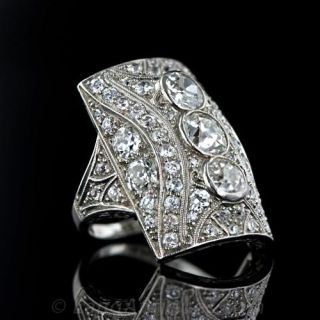 Early Art Deco Diamond Dinner Ring, Circa 1916