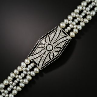 Belle Epoque Diamond, Pearl and Onyx Bracelet