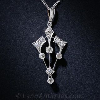 Early-Art Deco Diamond Pendant