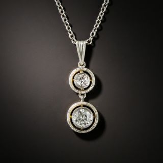 Early Art Deco Double Diamond Necklace - 2