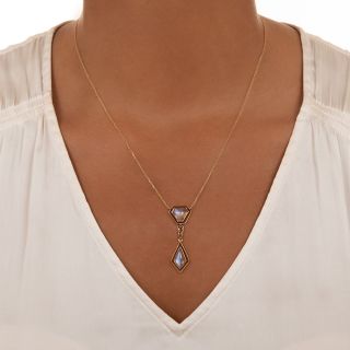 Early Art Deco Double Moonstone Necklace