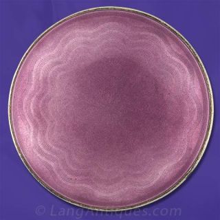 Early Art Deco Ladies Guilloche Enamel Compact