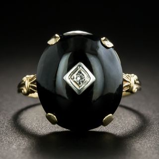 Early Art Deco Onyx and Diamond Ring - 2
