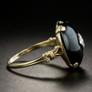Early Art Deco Onyx and Diamond Ring